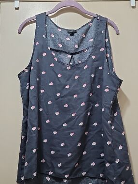 torrid Charcoal Tank with Pink Heart Motif